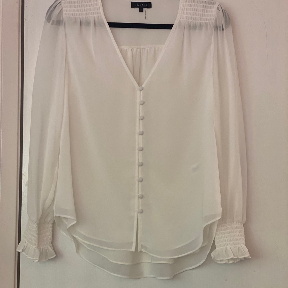 1 State Chiffon button Down blouse